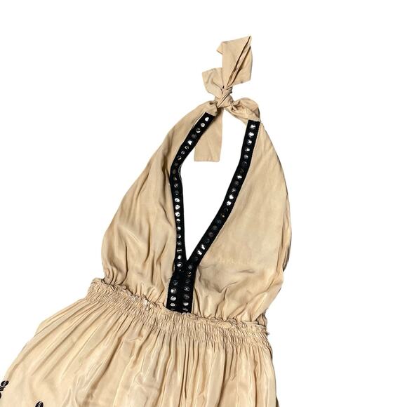 Dixie Open Back Halter Top Maxi Dress Feather Print Small - Picture 9 of 9